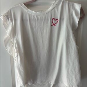 White Women’s Shirt with Pink Heart Design 🩷🤍